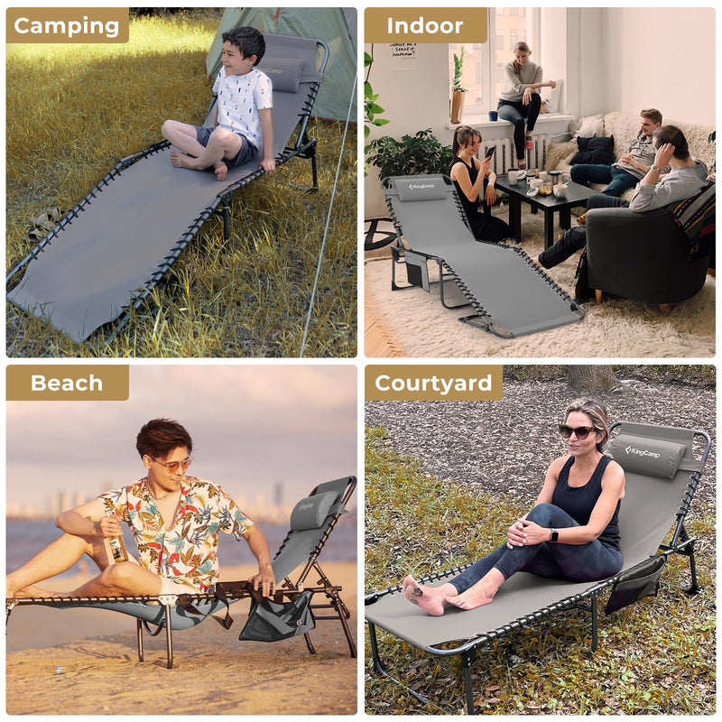 Load image into Gallery viewer, KingCamp 5 Position Outdoor Chaise Lounge Chair