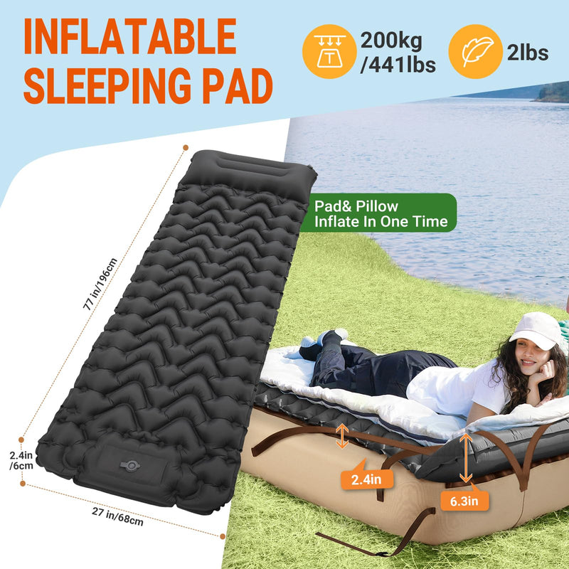 Load image into Gallery viewer, KingCamp Camping Air Bed Frame with Ultralight Inflatable Backpacking Pads
