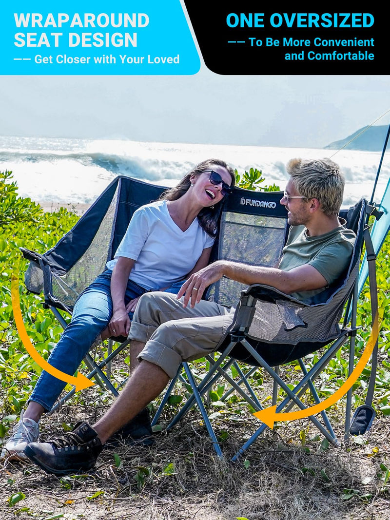 Load image into Gallery viewer, FUNDANGO Double Sofa Chair Loveseat Camping Chairs Oversized