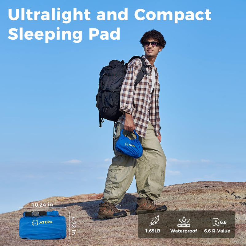 Load image into Gallery viewer, ATEPA All-Season Ultralight Insulated Sleeping Pad R Value 6.6