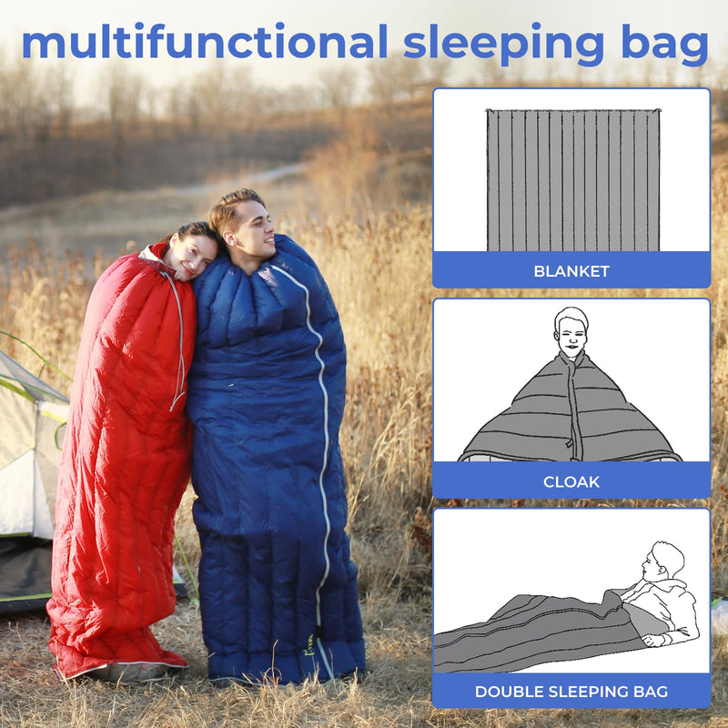 Load image into Gallery viewer, ATEPA SEATTLE 300 Down Envelope Sleeping Bag Cloak