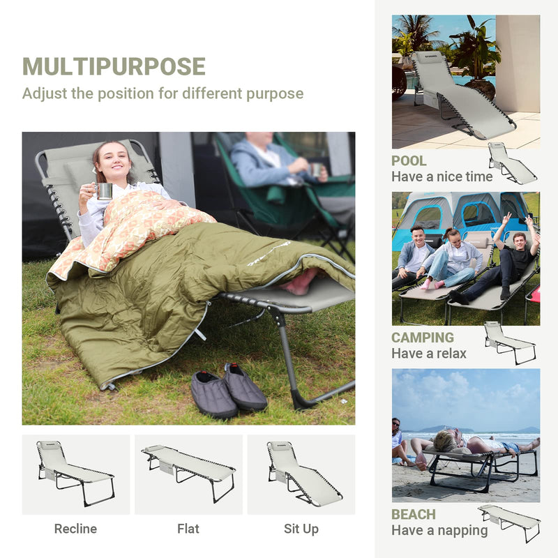 Load image into Gallery viewer, FUNDANGO 3-Folding Steel Cot Lounge Chair