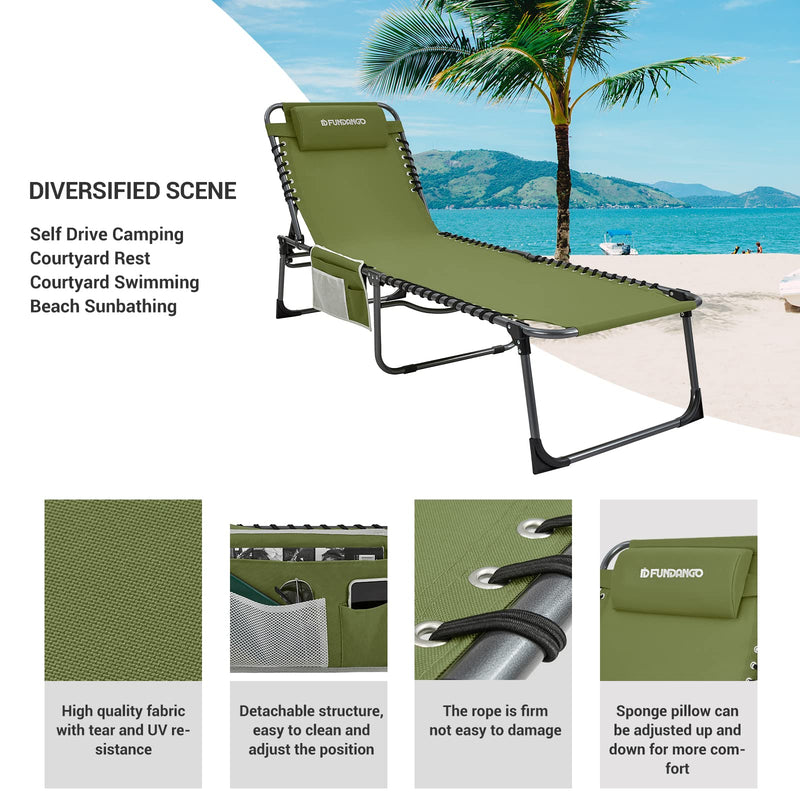 Load image into Gallery viewer, FUNDANGO 3-Folding Steel Cot Lounge Chair