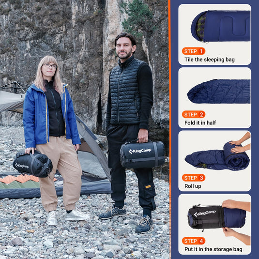 KingCamp SEVAN 250 Sleeping Bag-Envelope With Hood