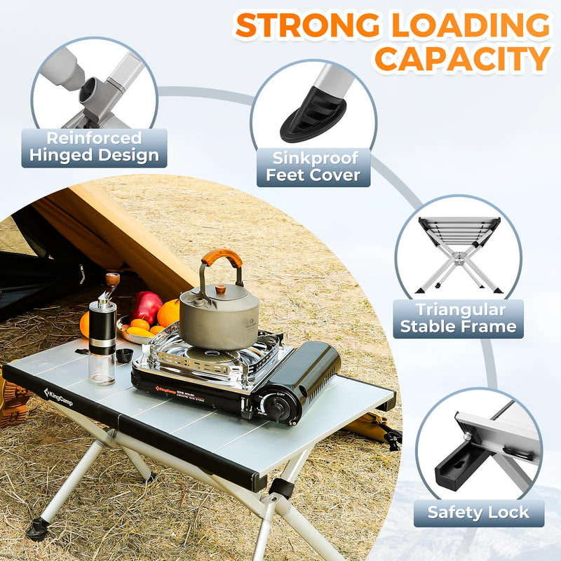 Laden Sie das Bild in Galerie -Viewer, KingCamp Camping Table Aluminum Roll-Up Table