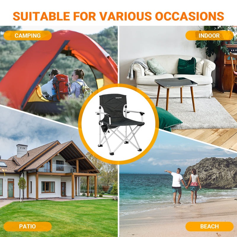 Load image into Gallery viewer, KingCamp CANNA HARD Compact Camp Chair Aluminum Hard Armrest