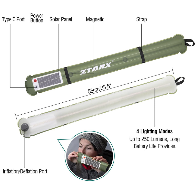 Load image into Gallery viewer, ZTARX USB Charging Inflatable Light Tube
