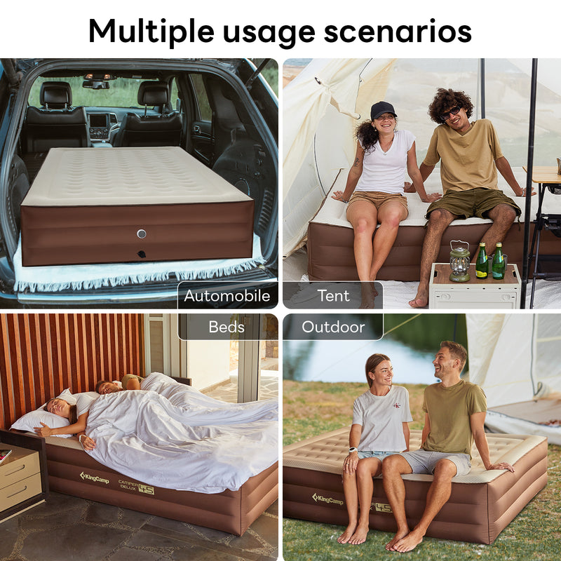 Load image into Gallery viewer, KingCamp CAMPER DELUX 45 Queen Inflatable Mattress Built in Automatic Pump