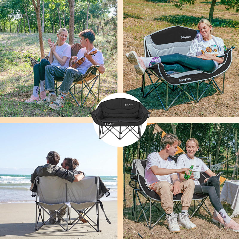 Cargue la imagen en el visor de la galería, KingCamp Double Sofa Chair Camping Loveseat