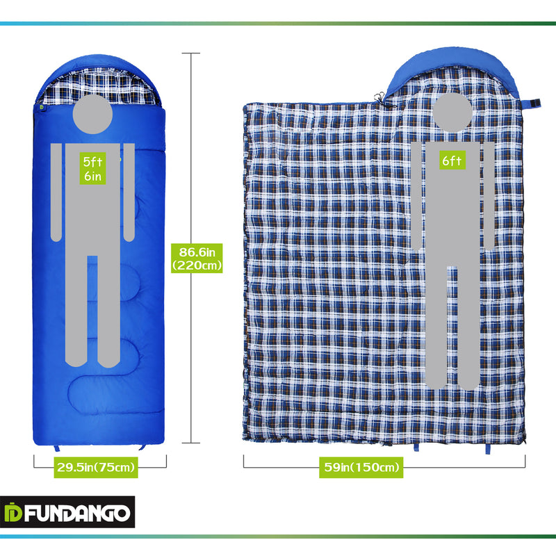 Load image into Gallery viewer, FUNDANGO ENERGY250 Sleeping Bag-Envelope With Hood