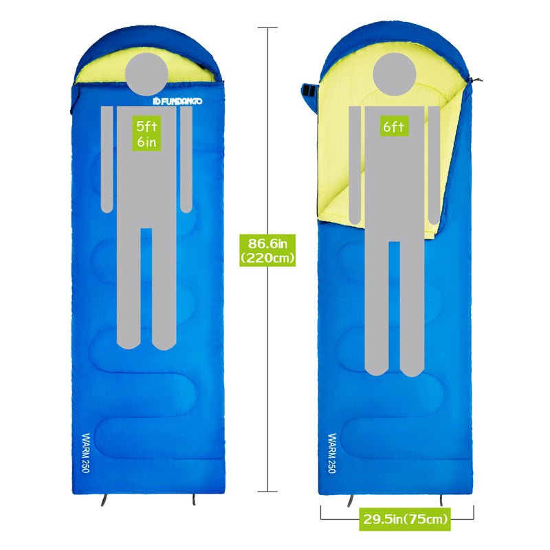 Load image into Gallery viewer, FUNDANGO WARM 250 Sleeping Bag-Envelope With Hood