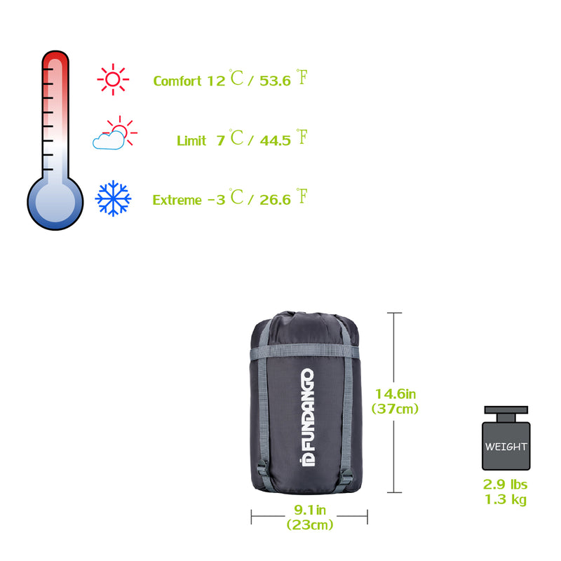 Load image into Gallery viewer, FUNDANGO WARM 250 Sleeping Bag-Envelope With Hood