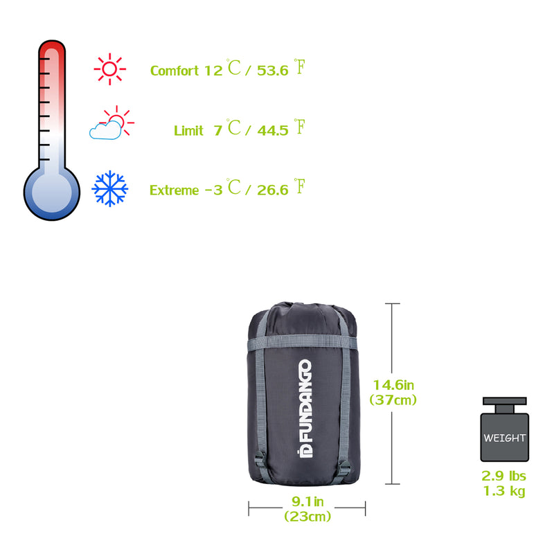 Load image into Gallery viewer, FUNDANGO WARM 250 Sleeping Bag-Envelope With Hood