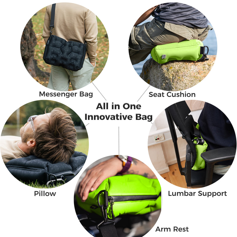 Load image into Gallery viewer, ATEPA Cloud AirBag 4-in-1 Inflatable Messenger Bag with Coffee Bean Print