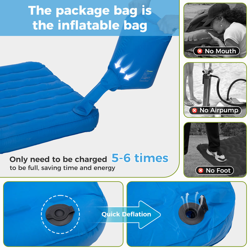 Load image into Gallery viewer, ATEPA All-Season Ultralight Insulated Sleeping Pad R Value 6.6