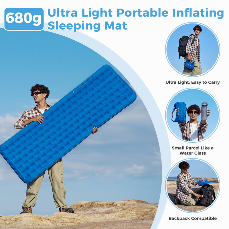 Load image into Gallery viewer, ATEPA All-Season Ultralight Insulated Sleeping Pad R Value 6.6