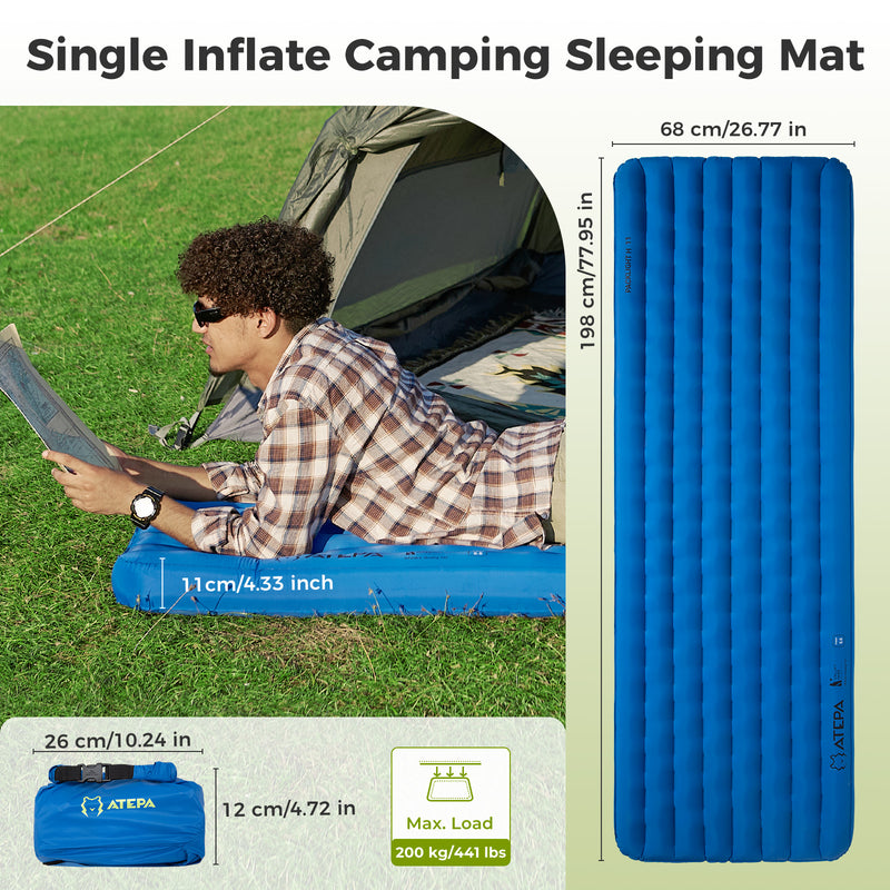 Load image into Gallery viewer, ATEPA All-Season Ultralight Insulated Sleeping Pad R Value 6.6