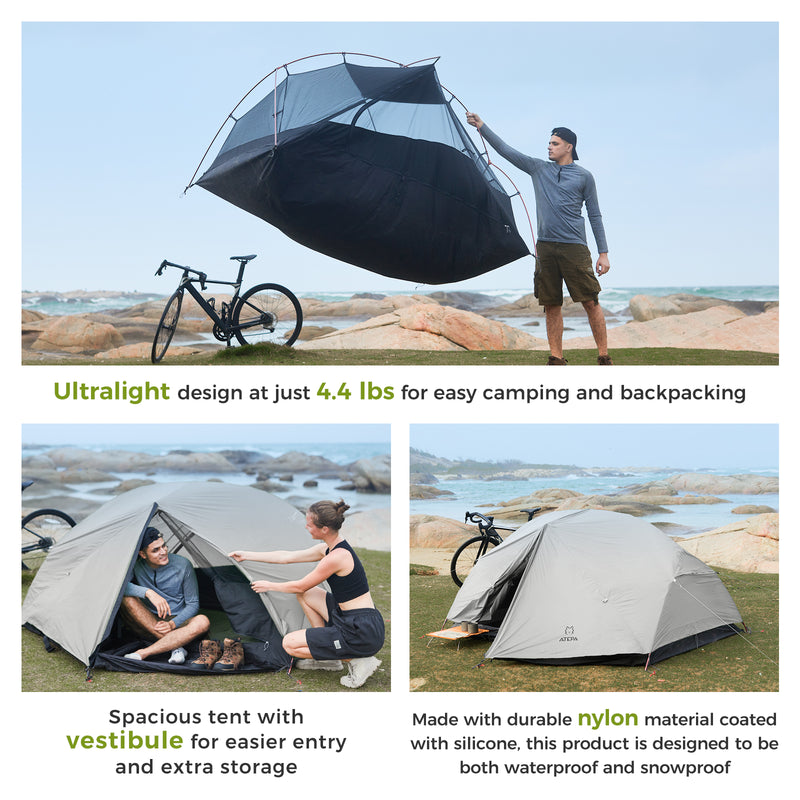 Load image into Gallery viewer, ATEPA Voyage LT 2 Backpacking Tent + Cook'n'Escape Titanium Cookset – Ultralight Camping Bundle for Two