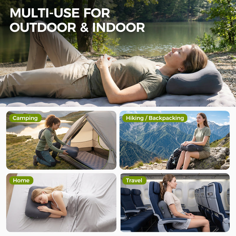 Laden Sie das Bild in Galerie -Viewer, ATEPA Flex 10 Inflatable Camping Pillow, Hybrid Foam-Air Backpacking Pillow Multi-Use For Outdoor and Indoor