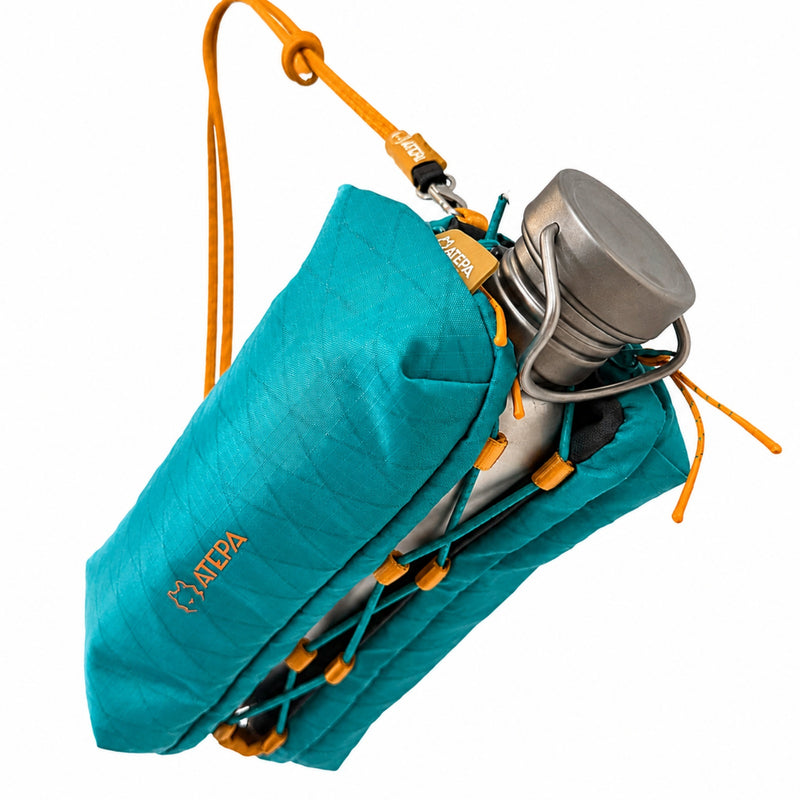 Laden Sie das Bild in Galerie -Viewer, ATEPA Rugged Mini Trail Sling Bag, 210D Ripstop Nylon Crossbody Pouch with Rope Strap, Dual Compartments & Bungee Storage Alpine Teal