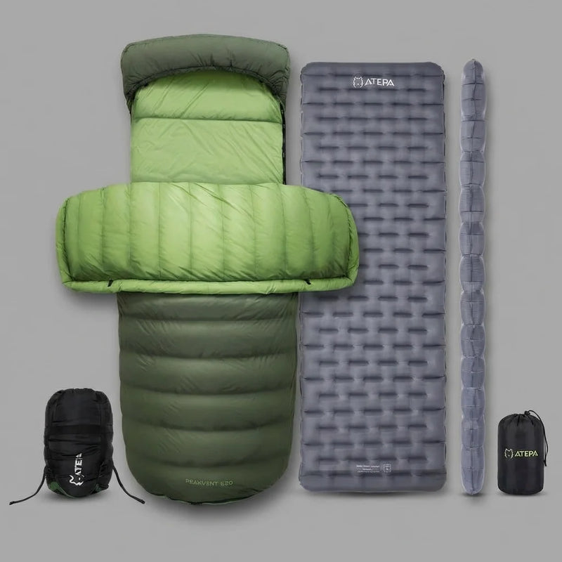 Load image into Gallery viewer, ATEPA 3-in-1 Sleeping Bag + Insulated Pad – Ultralight 4-Season Sleep System for Backpacking & Cold Weather