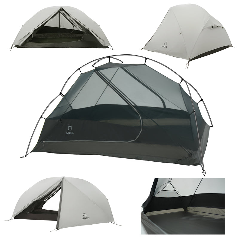 Load image into Gallery viewer, ATEPA 4-Season Solo Backpacking Tent with Mesh Inner for Hiking, Bikepacking & Motorcycle Camping