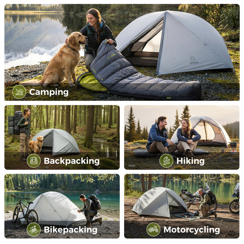 Load image into Gallery viewer, ATEPA 4-Season Solo Backpacking Tent with Mesh Inner for Hiking, Bikepacking & Motorcycle Camping