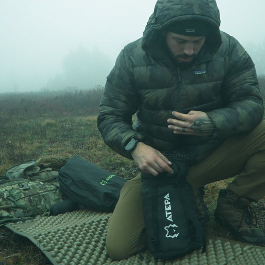 ATEPA 4-Season Ultralight Sleep System Bundle: 600 Fill Down Sleeping Bag + R-Value 6.6 Insulated Sleeping Pad