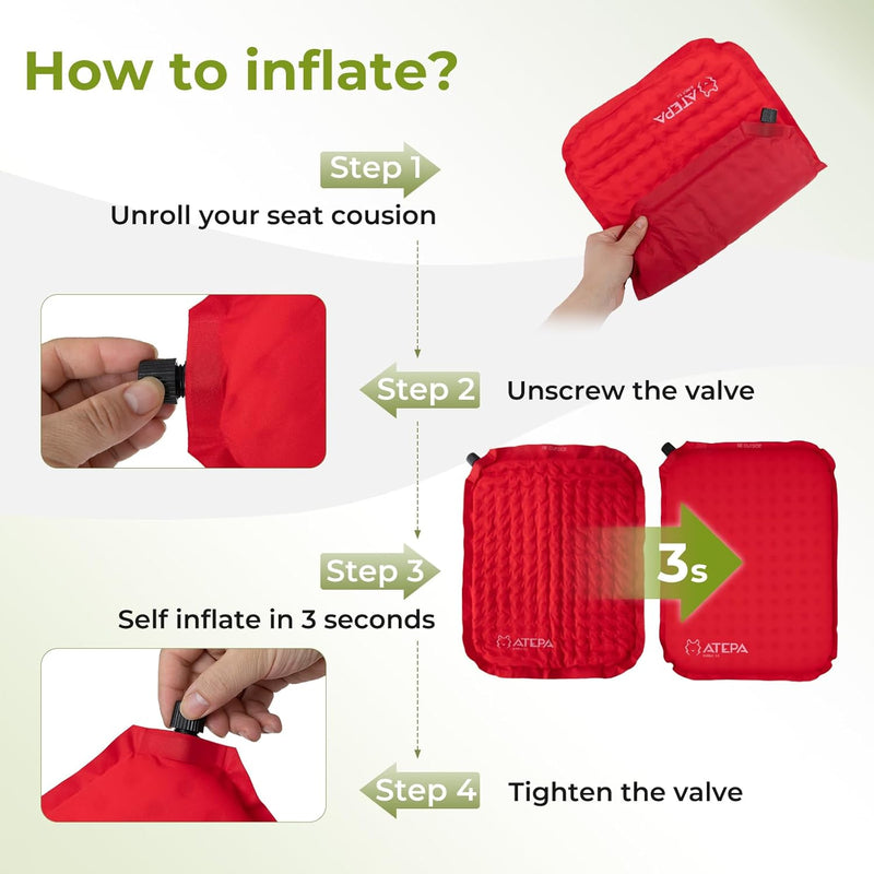 Cargue la imagen en el visor de la galería, ATEPA BUBBLE 5.0 Trail Seat Inflatable Seat Cushion AA2002 Red