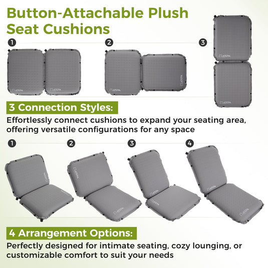 ATEPA BUBBLE 6.5 Self-Inflating Memory Foam Seat Cushion