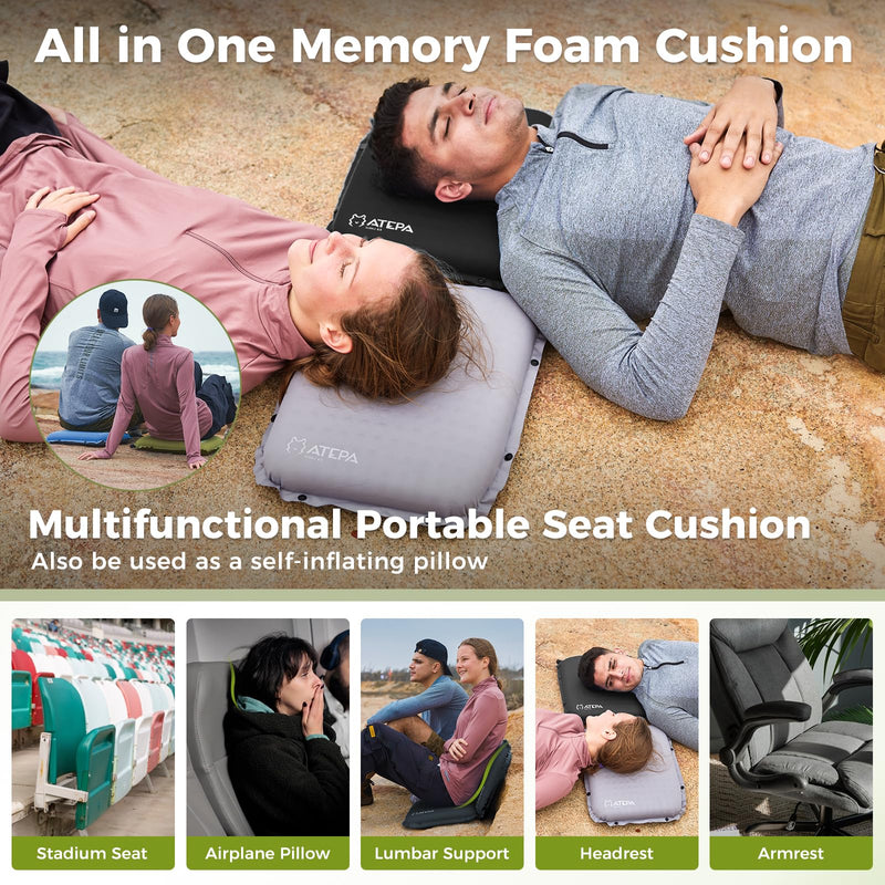 Load image into Gallery viewer, ATEPA BUBBLE 6.5 Self-Inflating Memory Foam Seat Cushion All in One Memory Foam Cushion