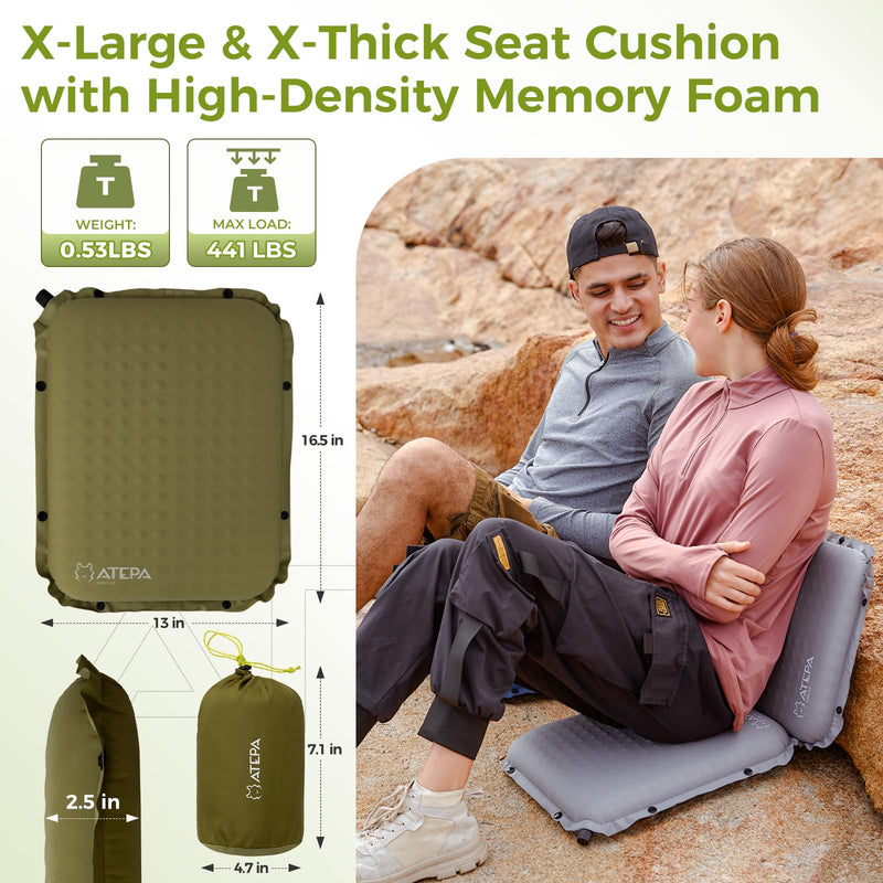 Load image into Gallery viewer, ATEPA BUBBLE 6.5 Self-Inflating Memory Foam Seat Cushion