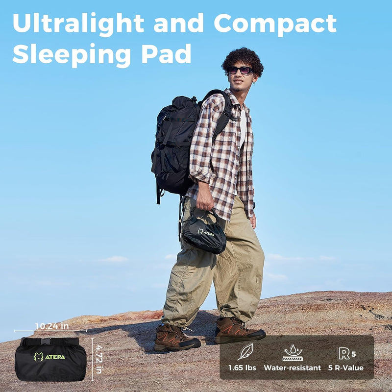 Load image into Gallery viewer, ATEPA EdgeX 5 Ultralight Sleeping Pad – R-Value 5.0, Insulated Inflatable Pad for 3-Season & Winter Backpacking