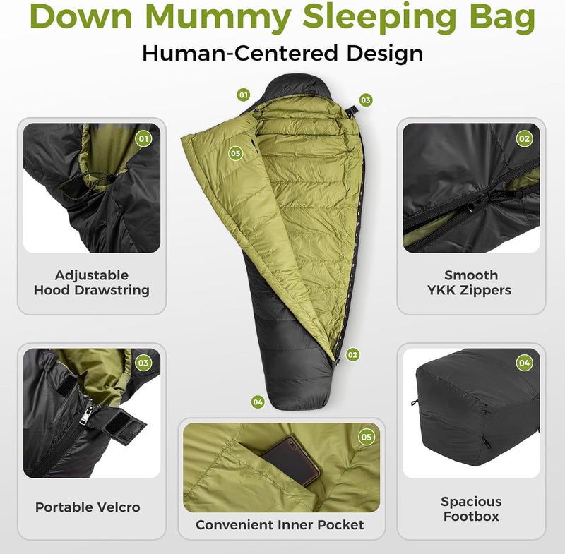Load image into Gallery viewer, ATEPA Elements 450 Coldmaster™ Mummy Sleeping Bag 42.8°F to 6.8°F