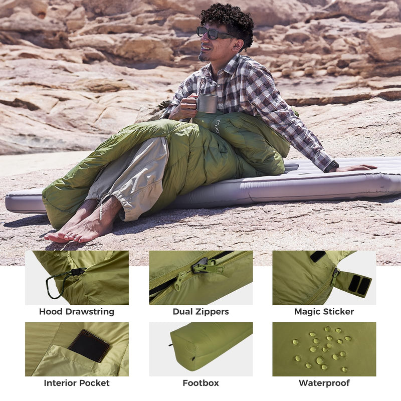 Laden Sie das Bild in Galerie -Viewer, ATEPA Elements 450 Coldmaster™ Mummy Sleeping Bag 42.8°F to 8.6°F with Interior Pocket and Waterproof
