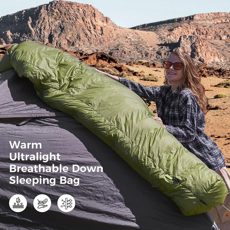 Laden Sie das Bild in Galerie -Viewer, ATEPA Elements 450 Coldmaster™ Mummy Sleeping Bag 42.8°F to 8.6°F Breathable Down Sleeping Bags