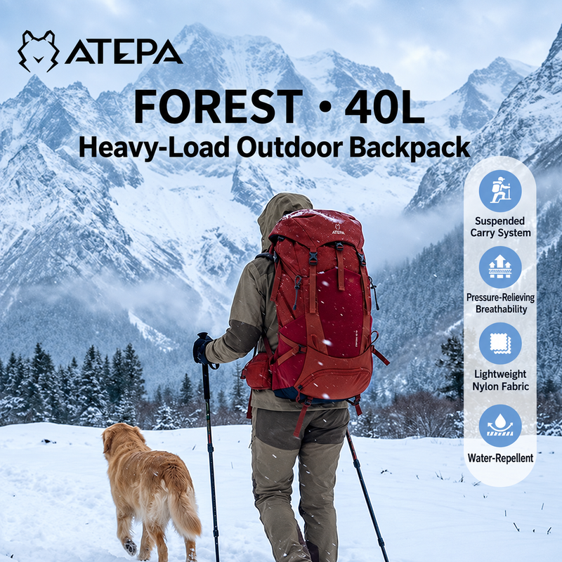 Load image into Gallery viewer, ATEPA FOREST Day & Multi-Day Hiking Backpack 40L – Lightweight Hydration-Ready Pack with Rain Cover