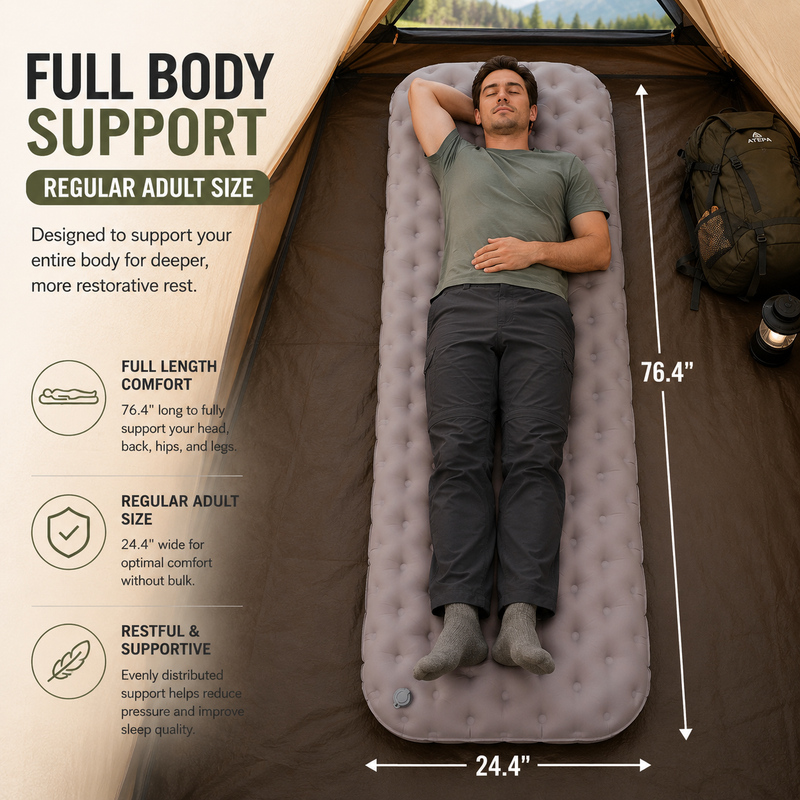 Load image into Gallery viewer, ATEPA GridX 6.8 Ultralight Insulated Sleeping Pad – R‑Value 6.8, 4‑Season to Winter Camping Mat