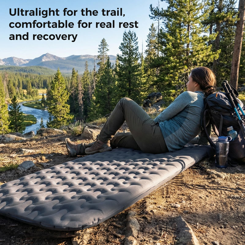 Load image into Gallery viewer, ATEPA HybridLoft 3 Ultralight Self‑Inflating Sleeping Pad – 4‑Side Compression, 3‑Season Compact Mat