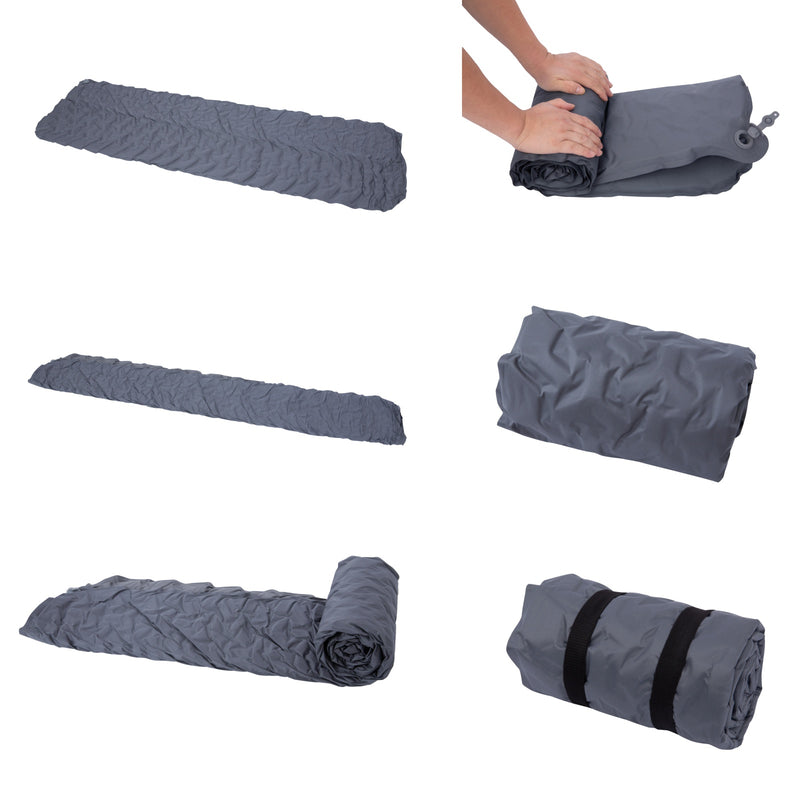 Load image into Gallery viewer, ATEPA HybridLoft 3 Ultralight Self‑Inflating Sleeping Pad Grey – 4‑Side Compression, 3‑Season Compact Mat