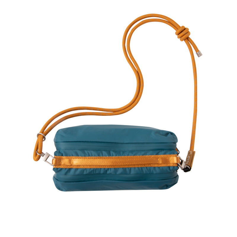 Load image into Gallery viewer, ATEPA Mini Trail Sling Bag, Unisex Lightweight Crossbody Pouch with Rope Strap, Dual Compartments & Bungee Storage Alpine Teal