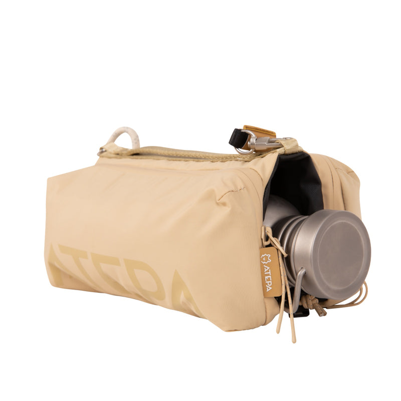 Load image into Gallery viewer, ATEPA Mini Trail Sling Bag, Unisex Lightweight Crossbody Pouch with Rope Strap, Dual Compartments & Bungee Storage Sand Khaki