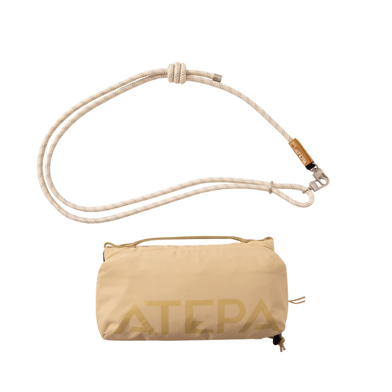 Load image into Gallery viewer, ATEPA Mini Trail Sling Bag, Unisex Lightweight Crossbody Pouch with Rope Strap, Dual Compartments & Bungee Storage Sand Khaki