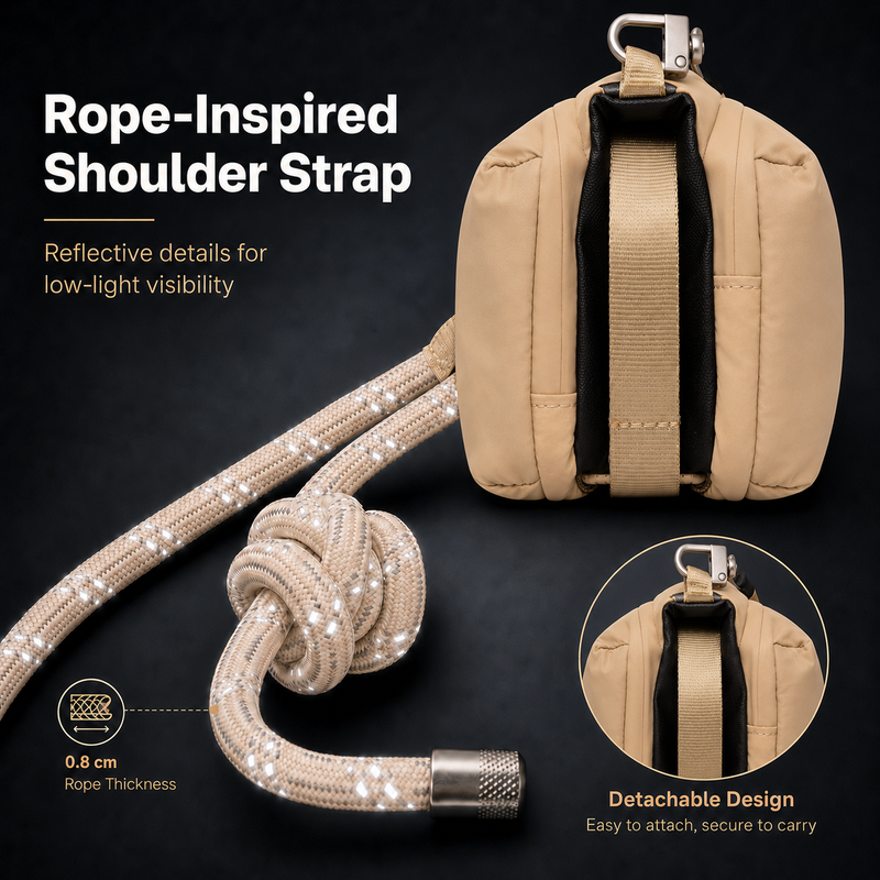 Load image into Gallery viewer, ATEPA Mini Trail Sling Bag | Ultralight 230g Crossbody Pouch with 0.8cm Climbing Rope Strap, 2 Main Compartments + 8 Inner Pockets & Bungee Storage for Hiking, Day Trip & Urban Commute