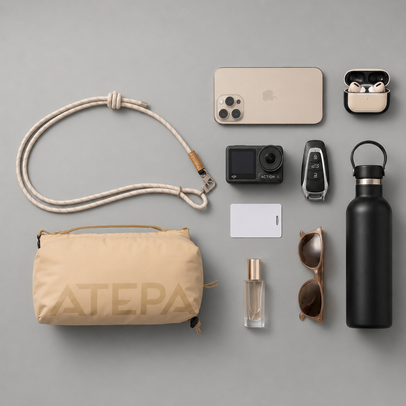 Load image into Gallery viewer, ATEPA Mini Trail Sling Bag | Ultralight 230g Crossbody Pouch with 0.8cm Climbing Rope Strap, 2 Main Compartments + 8 Inner Pockets & Bungee Storage for Hiking, Day Trip & Urban Commute