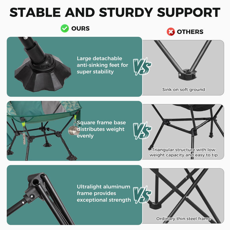 Load image into Gallery viewer, ATEPA Ultralight Backpacking Chair - 440lb Capacity, Compact Folding Camp Chair with Side Pocket for Hiking, Camping, Festivals & Outdoor Concerts