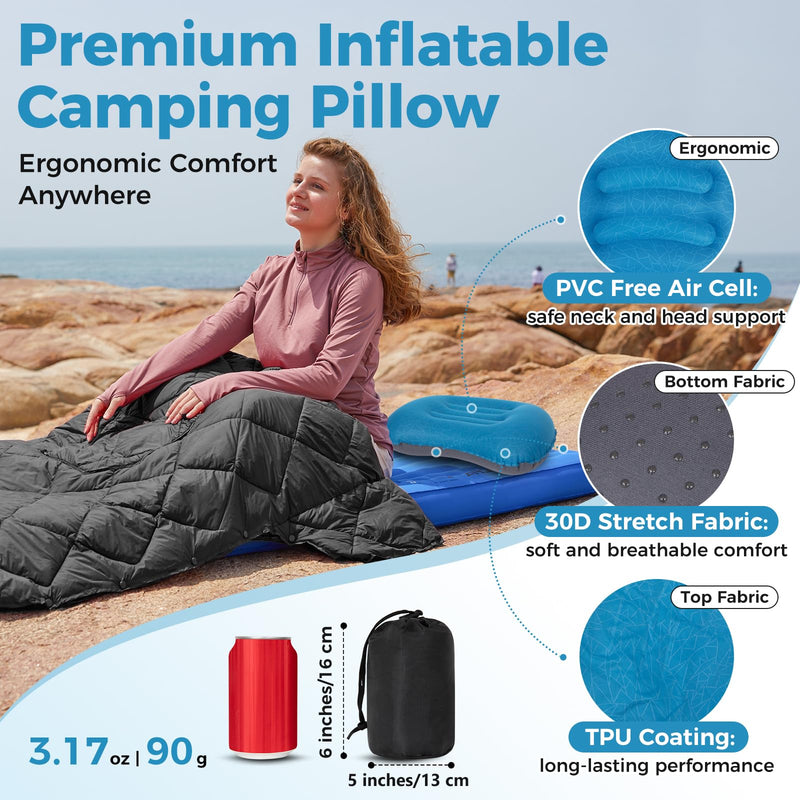 Load image into Gallery viewer, ATEPA Ultralight Inflatable Camping Pillow Blue