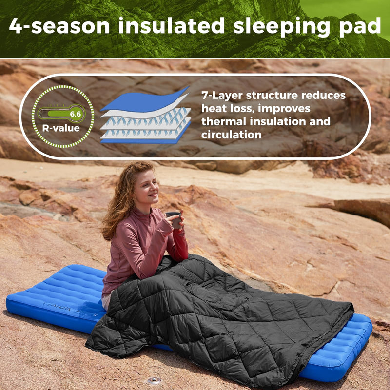 Load image into Gallery viewer, ATEPA Ultralight Insulated Inflatable Sleeping Pad R Value 6.6