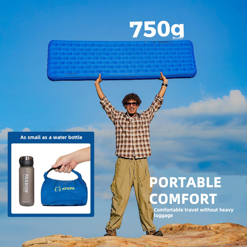 Load image into Gallery viewer, ATEPA All-Season Adventure Bundle: Ultralight Insulated Sleeping Pad (R-Value 6.6) + 4-in-1 Inflatable Messenger Bag with Coffee Print