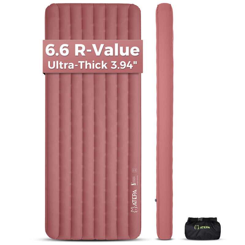 Load image into Gallery viewer, ATEPA Ultralight Insulated Inflatable Sleeping Pad R Value 6.6 Pink